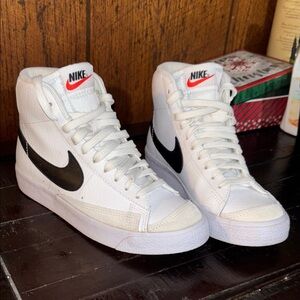 Nike White and Black High-Top Sneakers